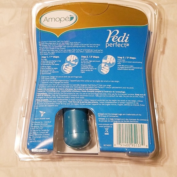 NWT Amopé Pedi Perfect Electronic Nail Care System + 2 Refill pkgs! - Picture 7 of 16